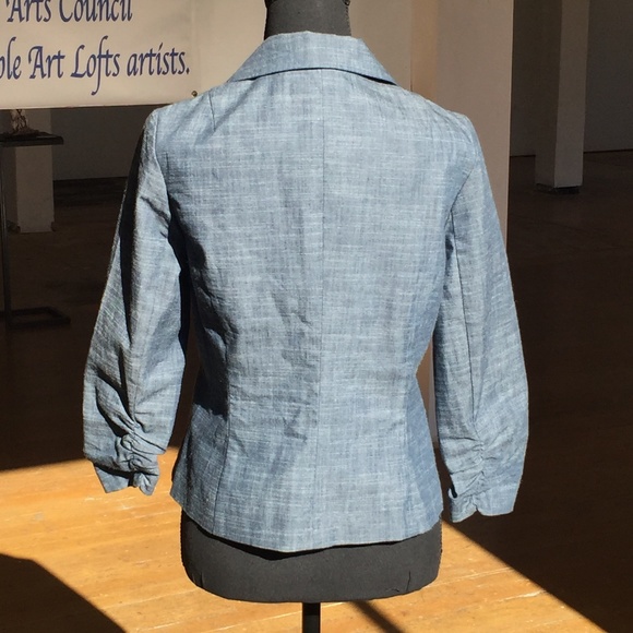 Marina Luna three-quarter inch chambray Scrunch sleeve cotton blend - Picture 2 of 10